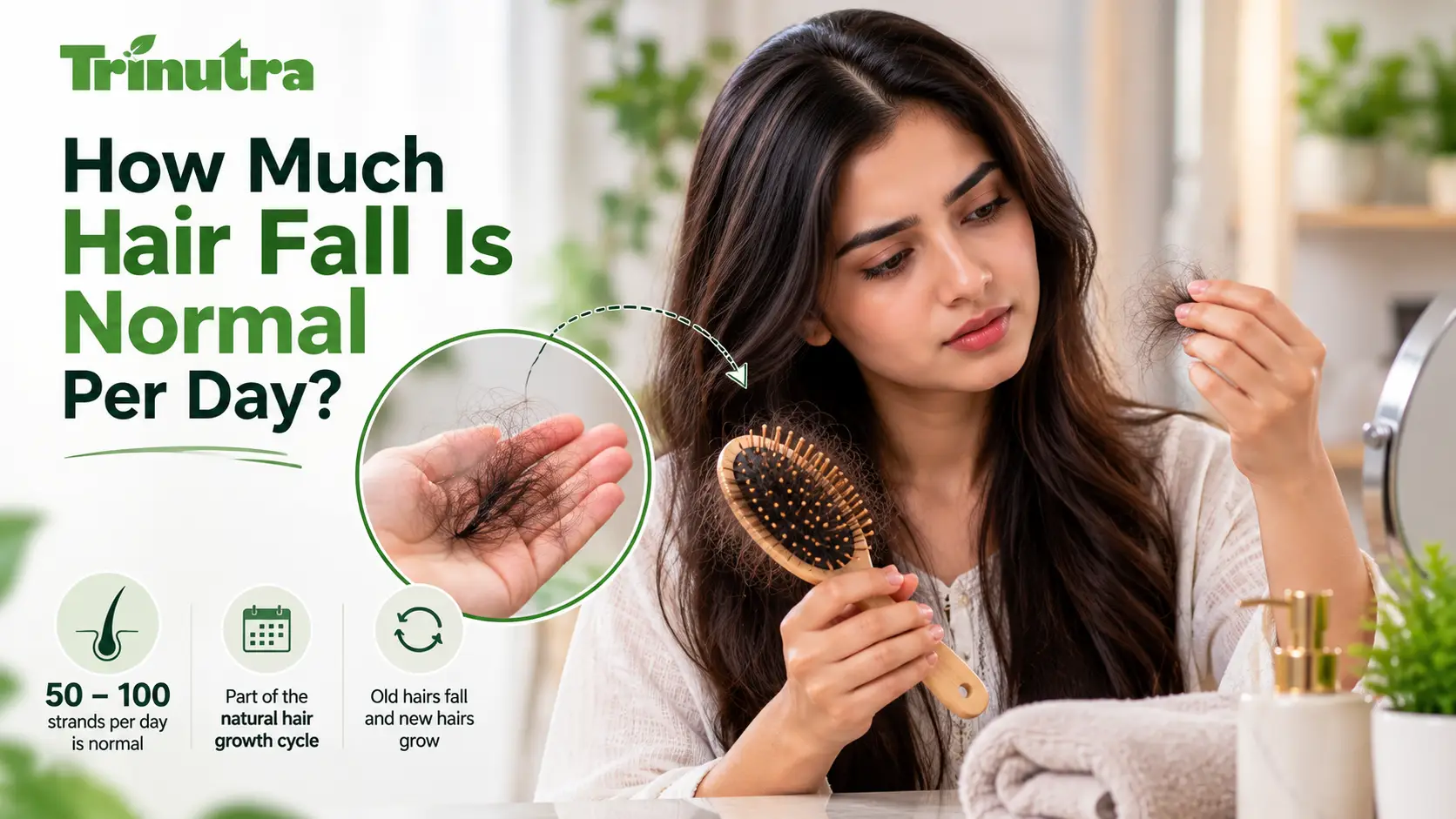 How much hair fall is normal per day?